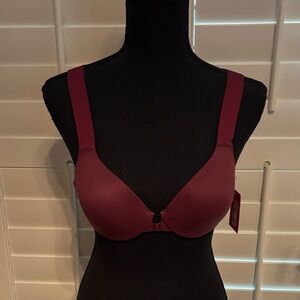 Spanx bra-llelujah full coverage front snap bra size 34B sangria